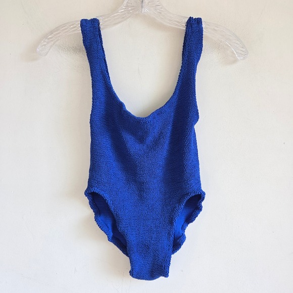 Hunza G Other - Hunza Women's Size Medium Royal Blue Smocked One Piece Low Back Cheeky Swimsuit